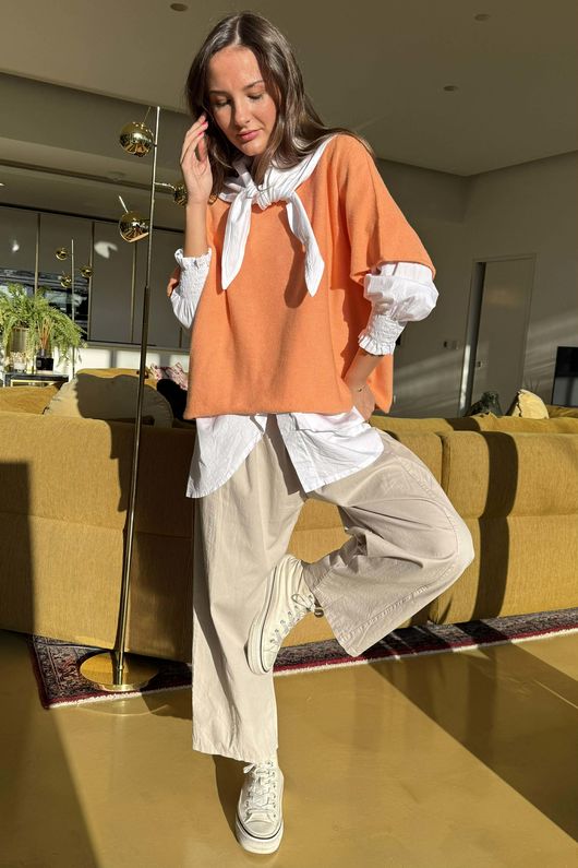 Conrad Layer Knit Apricot Sorbet /5=